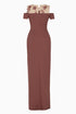 One Leg Slit Dress With Peplum Detail
